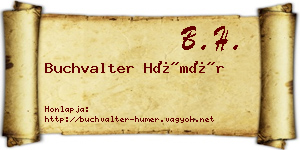 Buchvalter Hümér névjegykártya